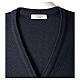 Sleeveless V-neck cardigan In Primis for nuns, blue colour, PLUS SIZES, 50% merino wool 50% acrylic s7