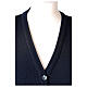 Nun blue sleeveless cardigan with V-neck and pockets PLUS SIZES 50% merino wool 50% acrylic In Primis s2