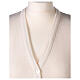 Nun white sleeveless cardigan with V-neck and pockets PLUS SIZES 50% merino wool 50% acrylic In Primis s2