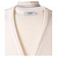 Nun white sleeveless cardigan with V-neck and pockets PLUS SIZES 50% merino wool 50% acrylic In Primis s7