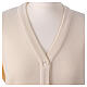 Damen-Cardigan, kurz, Weiß, mit Knöpfen, 50% Merinowolle 50% Acryl, Marke In Primis s2