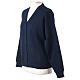 Short nun cardigan with blue wool blend buttons In Primis s3