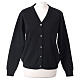 Black nuns cardigan In Primis wool blend buttons s1