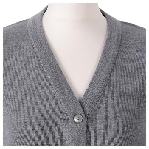 Short grey In Primis jacket for nuns with buttons, wool mix 2
