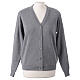 Short grey In Primis jacket for nuns with buttons, wool mix s1