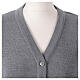 Short grey In Primis jacket for nuns with buttons, wool mix s2