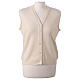Sleeveless white In Primis cardigan for nuns with buttons, wool mix s1