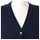 Chaleco azul corto para monja In Primis mixto lana con botones s2
