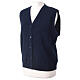 Nuns vest Short sleeve blue In Primis wool blend with buttons s3