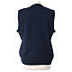 Nuns vest Short sleeve blue In Primis wool blend with buttons s5