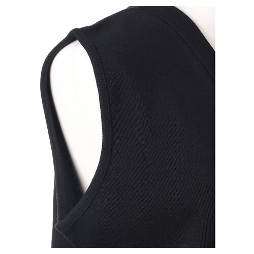 Sleeveless black In Primis cardigan for nuns with buttons, wool mix 4