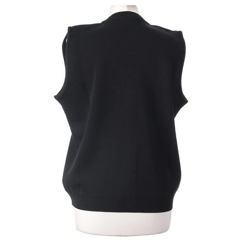 Sleeveless black In Primis cardigan for nuns with buttons, wool mix 5