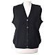 Sleeveless black In Primis cardigan for nuns with buttons, wool mix s1