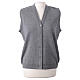 Sleeveless grey In Primis cardigan for nuns with buttons, wool mix s1