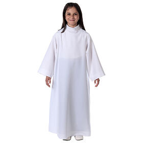 First Communion dress in white OPAQUE fabric In Primis