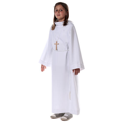 First Holy Communion kit: In Primis classic design alb, cross, rope cinture 1