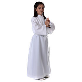First Holy Communion kit: In Primis opaque alb with zip fastener, cross and rope cinture