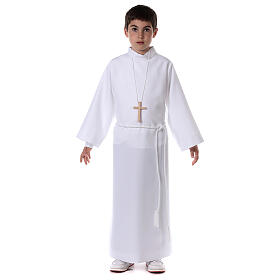 Kit Première Communion aube couvrante fermeture éclair croix ceinture In Primis