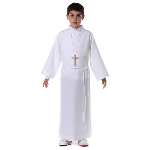 Kit Première Communion aube couvrante fermeture éclair croix ceinture In Primis 1
