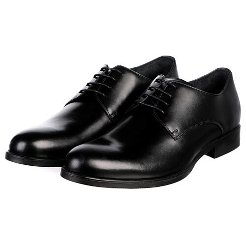 Elegant smooth black Derby shoes In Primis 4