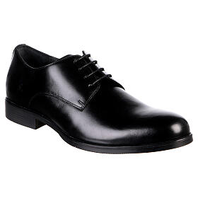 Elegant smooth black derby shoes In Primis