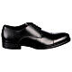 Elegant black leather Derby shoes with toe cap, In Primis s1