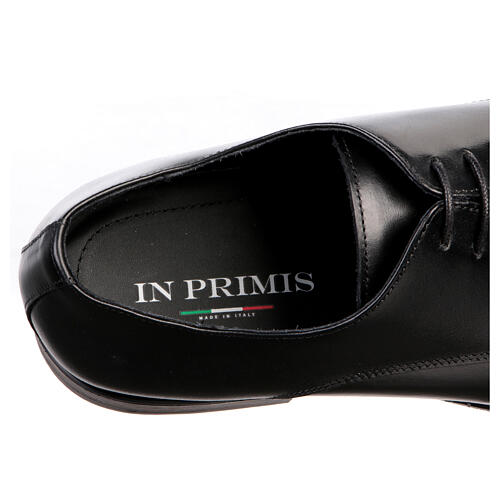 Sapatos elegantes Derby pointeira couro preto In Primis 7