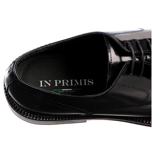 Black leather Derby shoes with shiny toe cap, In Primis 7