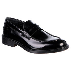 Shiny black leather Penny Loafers In Primis