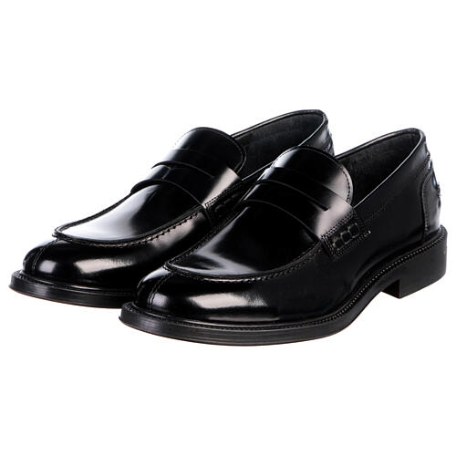 Shiny black leather Penny Loafers In Primis 4