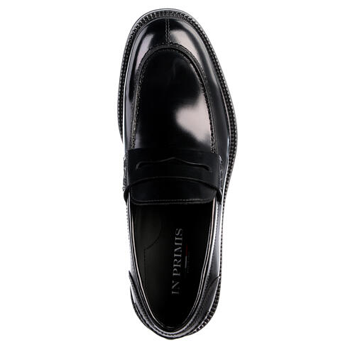 Shiny black leather Penny Loafers In Primis 5