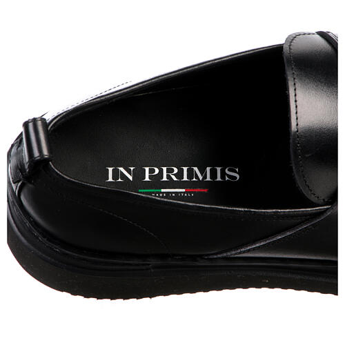 Shiny black leather Saddle Loafers In Primis 7