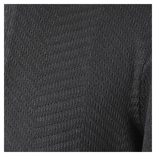 Cococler Intarsia black long-sleeve clergy polo shirt 4
