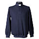 Blue Intarsia clergy polo shirt Cococler long sleeve cotton s1