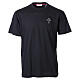 Black cotton T‑shirt with white cross by Vebi Confezioni s1