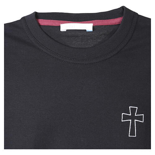 Camiseta preta Vebi Confezioni algodão cruz branca 5