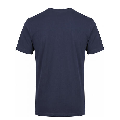Camiseta azul escuro em algodão com cruz branca Vebi Confezioni 6