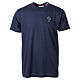Short-Sleeve Dark Blue Cotton T-shirt with White Cross, Vebi Confezioni s1