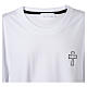 White cotton T-shirt with embroidered black cross by Vebi Confezioni s5