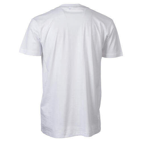 Camiseta branca em algodão com bordado "faith" Vebi Confezioni 6
