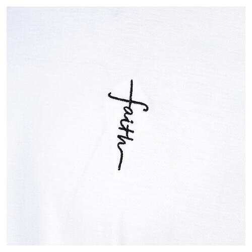 White Cotton Shirt with 'Faith' Cross Design, Vebi Confezioni 4