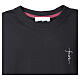 Short-Sleeve Black Cotton T-Shirt with White 'Faith' Embroidery, Vebi Confezioni s5
