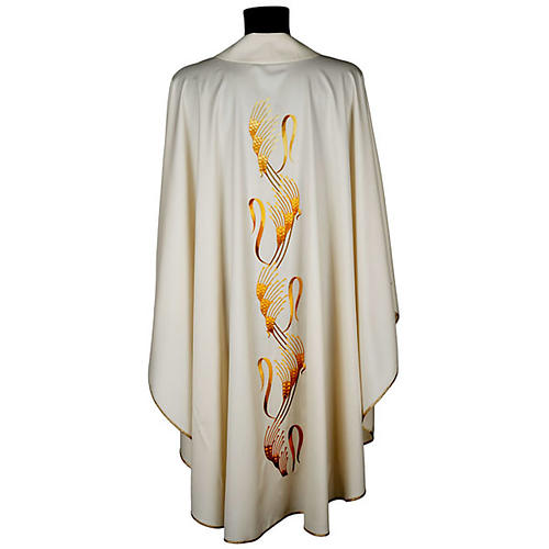 Casulla y estola beige espigas y cruces 4