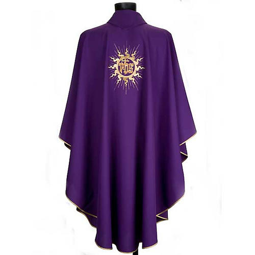 Chasuble liturgique et étole avec soleil et croix 2