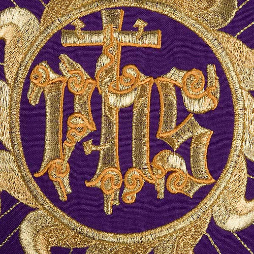 Chasuble liturgique et étole avec soleil et croix 3