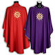 Chasuble liturgique et étole avec soleil et croix s1