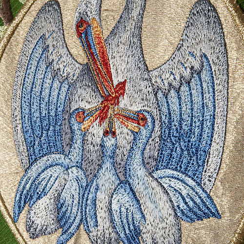 Casula litúrgica e estola hera e pelicano 9