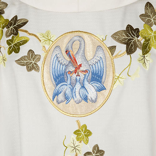 Chasuble and Clergy Stole with Ivy and Pelican Pattern 2
