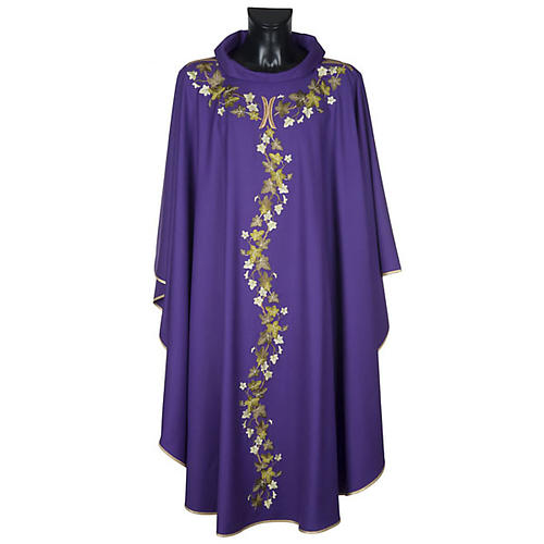 Violet chasuble with stole, ivy 1