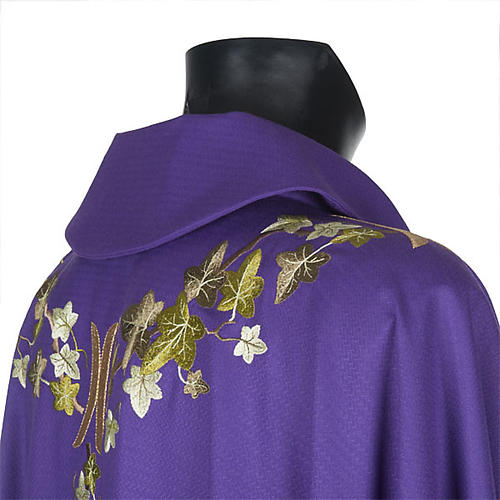Violet chasuble with stole, ivy 6